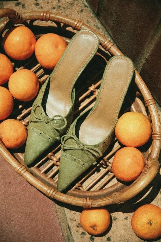 Coraima Mule Heel Pumps - Sage sold by Miss Lola