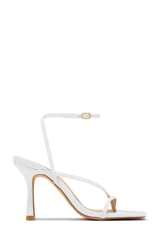 Eren Ankle Strap Heels - White sold by Miss Lola