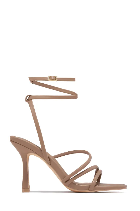 Katti Strappy Mid Heels - Mocha sold by Miss Lola