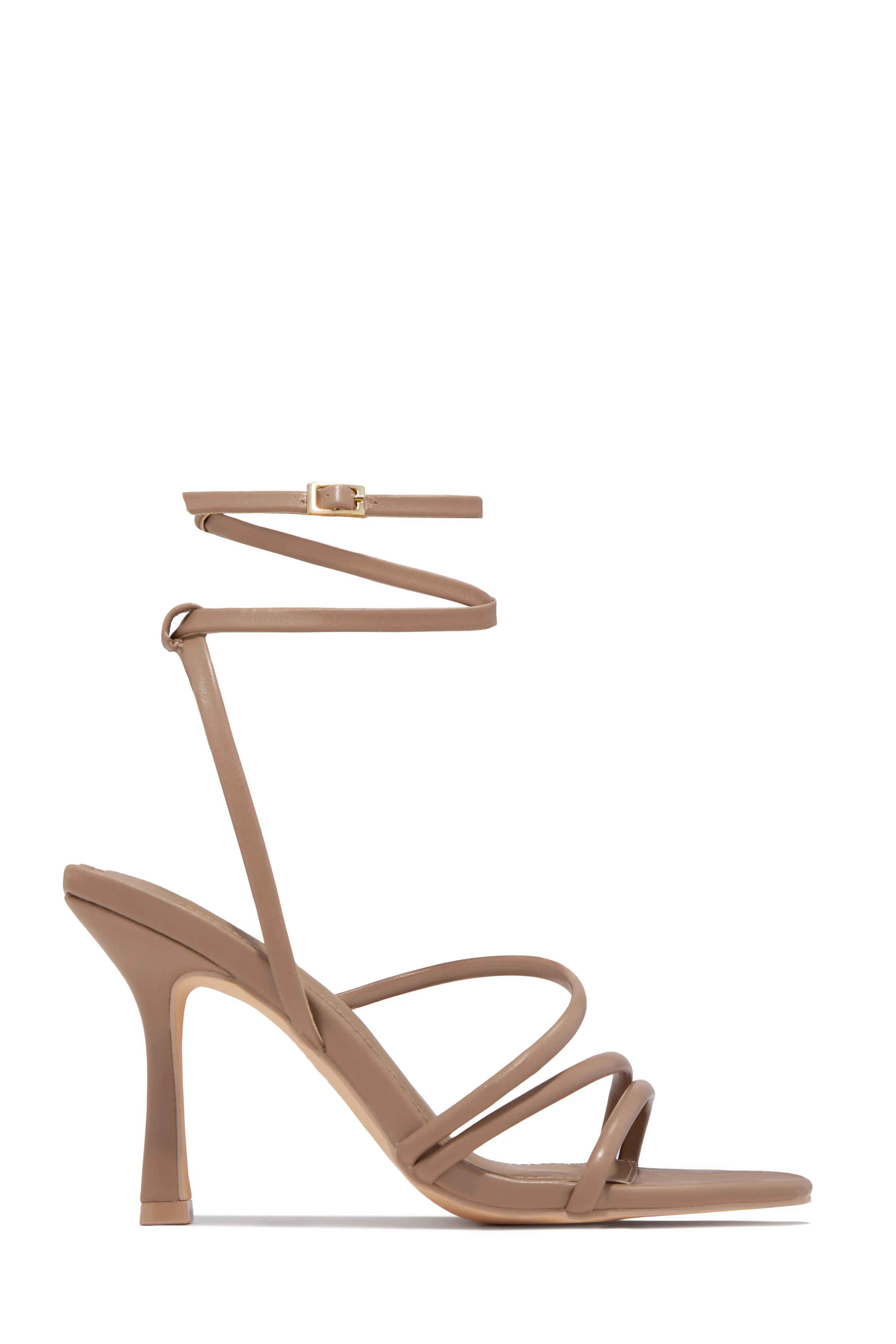 Katti Strappy Mid Heels - Mocha sold by Miss Lola