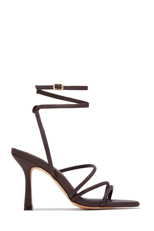 Katti Strappy Mid Heels - Brown sold by Miss Lola