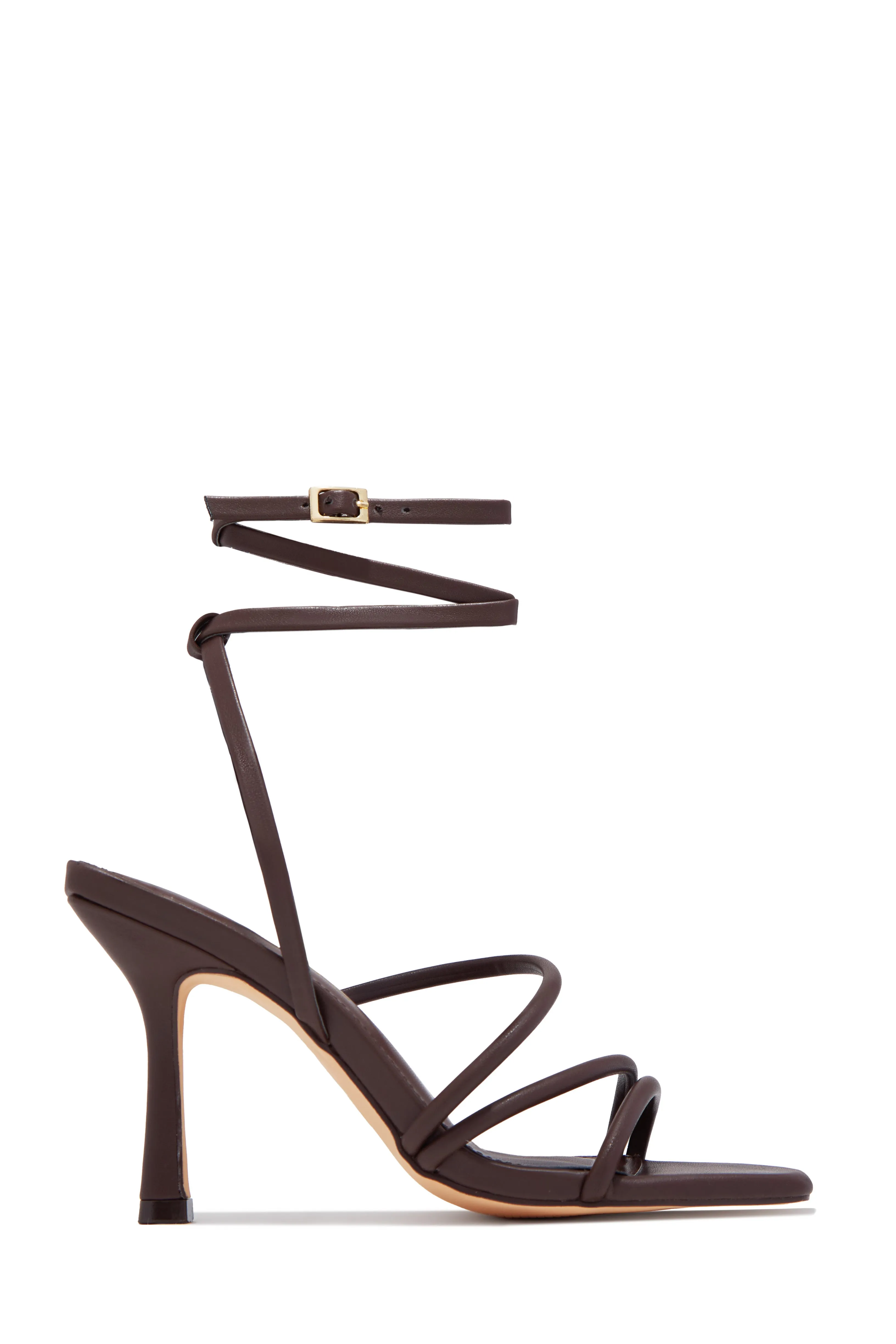 Katti Strappy Mid Heels - Brown sold by Miss Lola