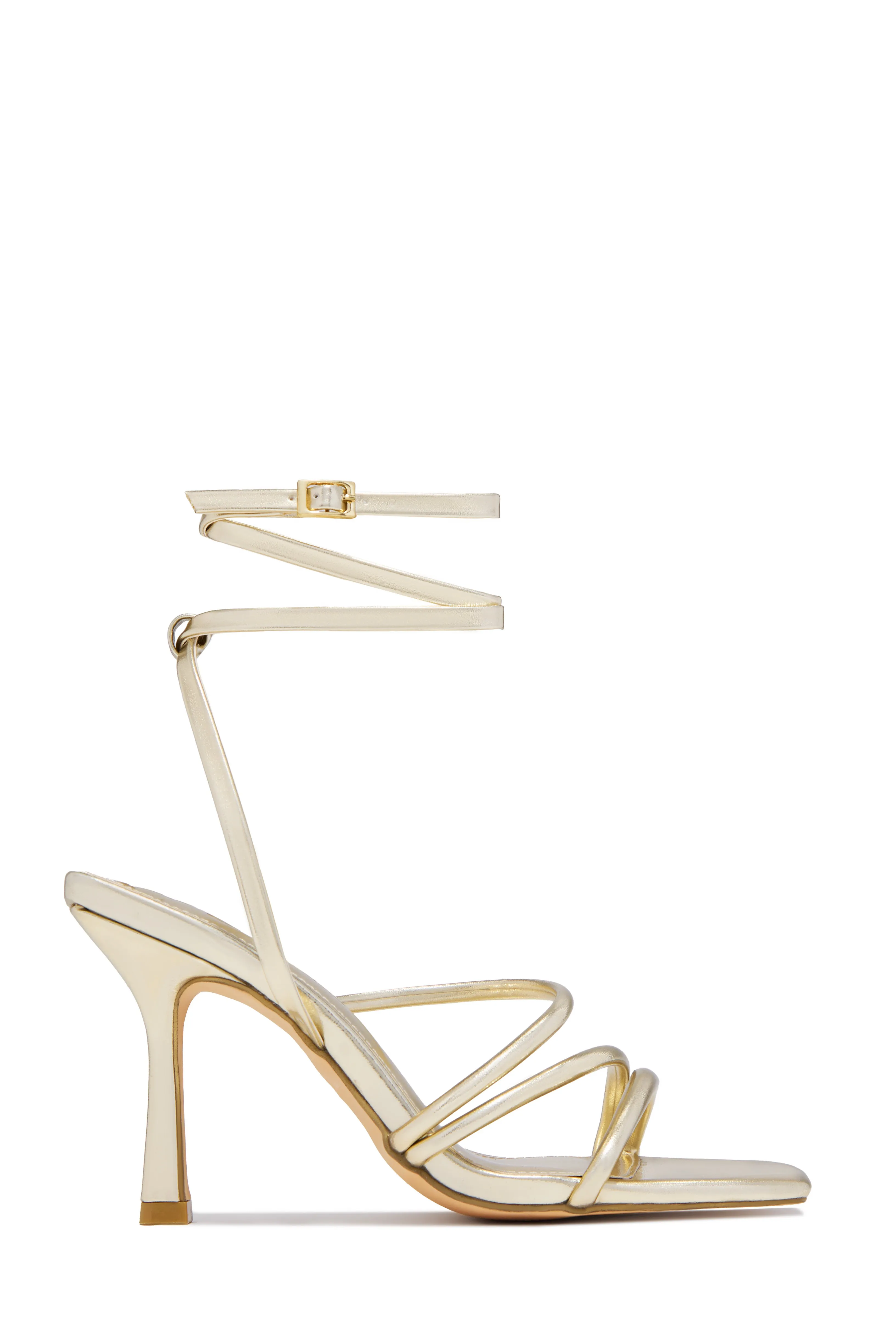 Katti Strappy Mid Heels - Gold sold by Miss Lola