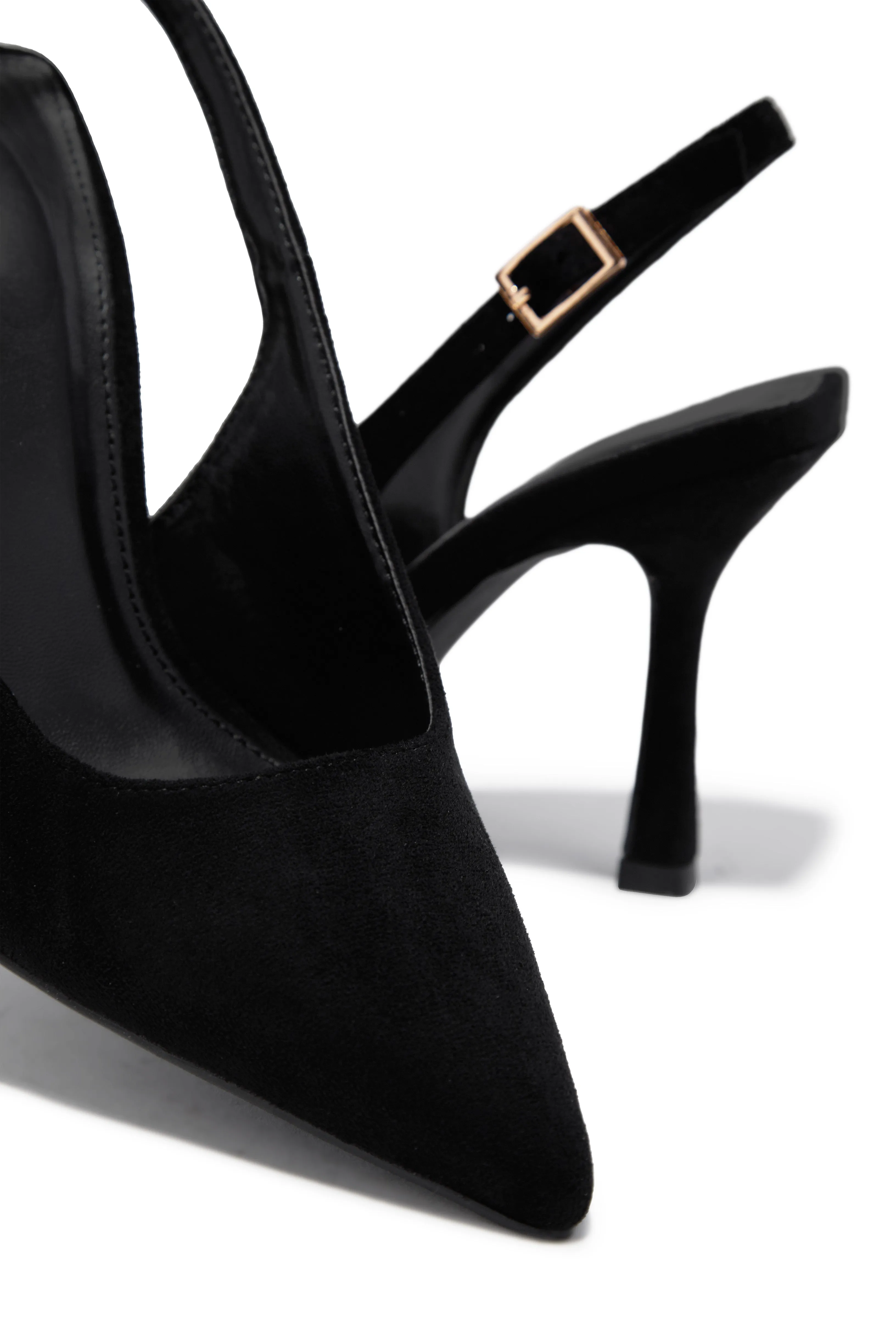Carianna Faux Suede Slingback Pumps - Black sold by Miss Lola product image thumbnail 2