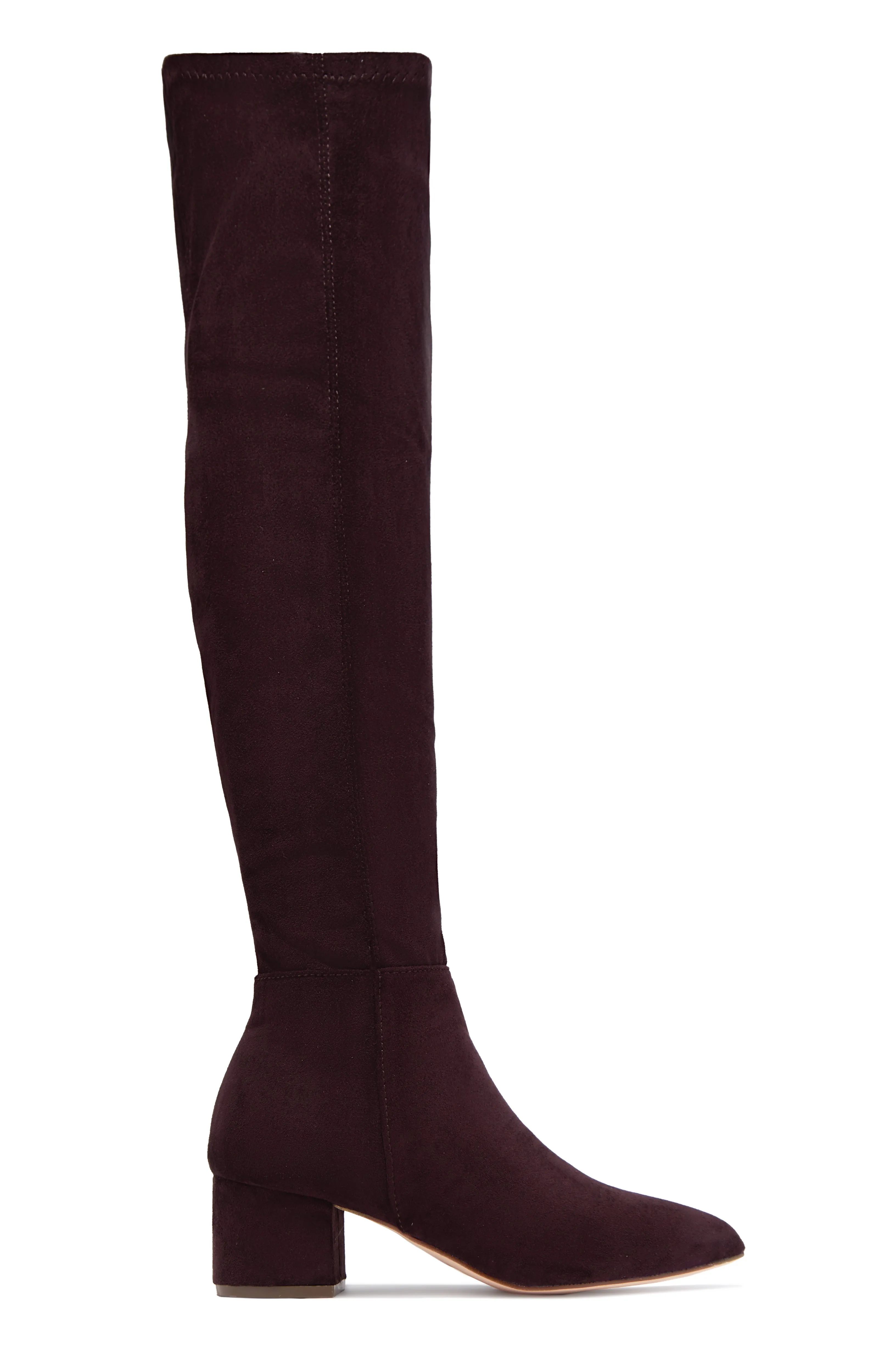 New Moon Over The Knee Block Heel Boots - Brown sold by Miss Lola product image thumbnail 3