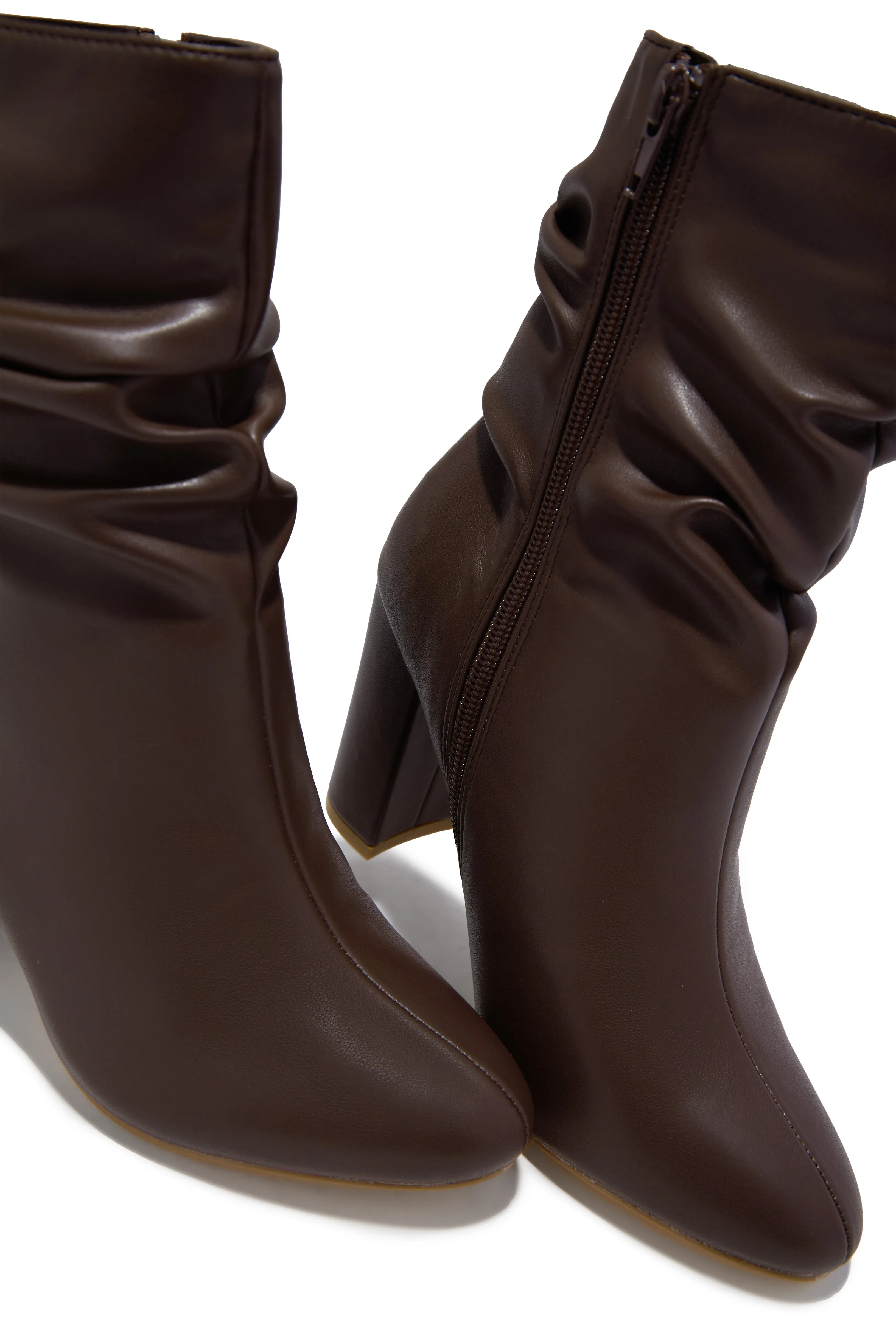 Sharon Block Heel Ankle Boot - Brown sold by Miss Lola product image thumbnail 2