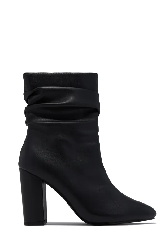 Sharon Block Heel Ankle Boot - Black sold by Miss Lola