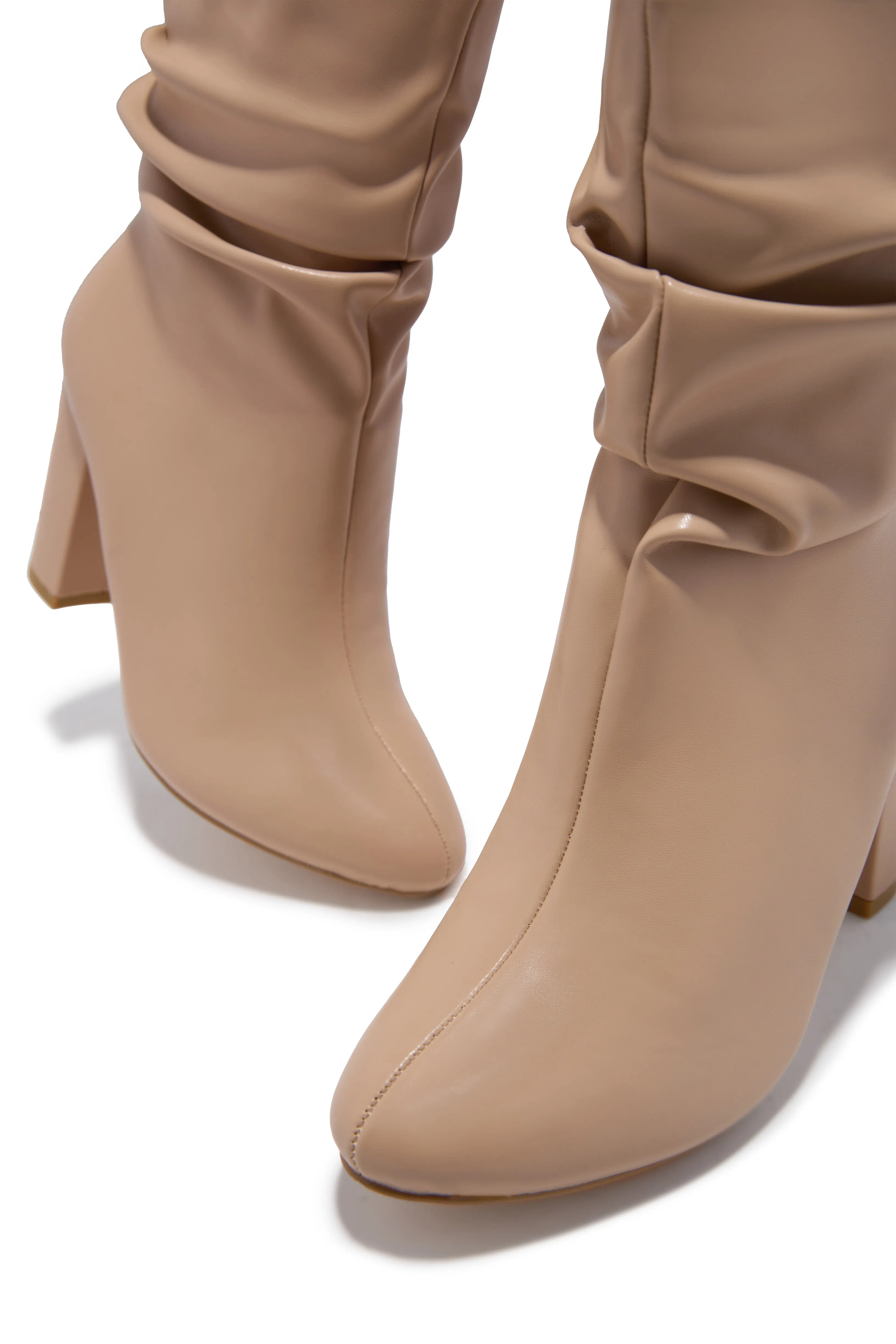Sharon Block Heel Ankle Boot - Nude sold by Miss Lola product image thumbnail 2