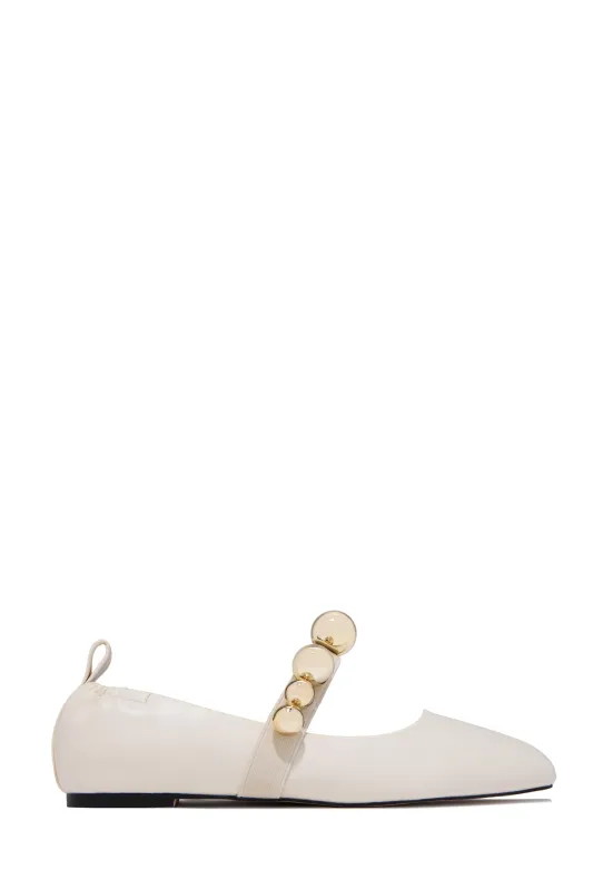 Kimberly Ballet Flats - White sold by Miss Lola