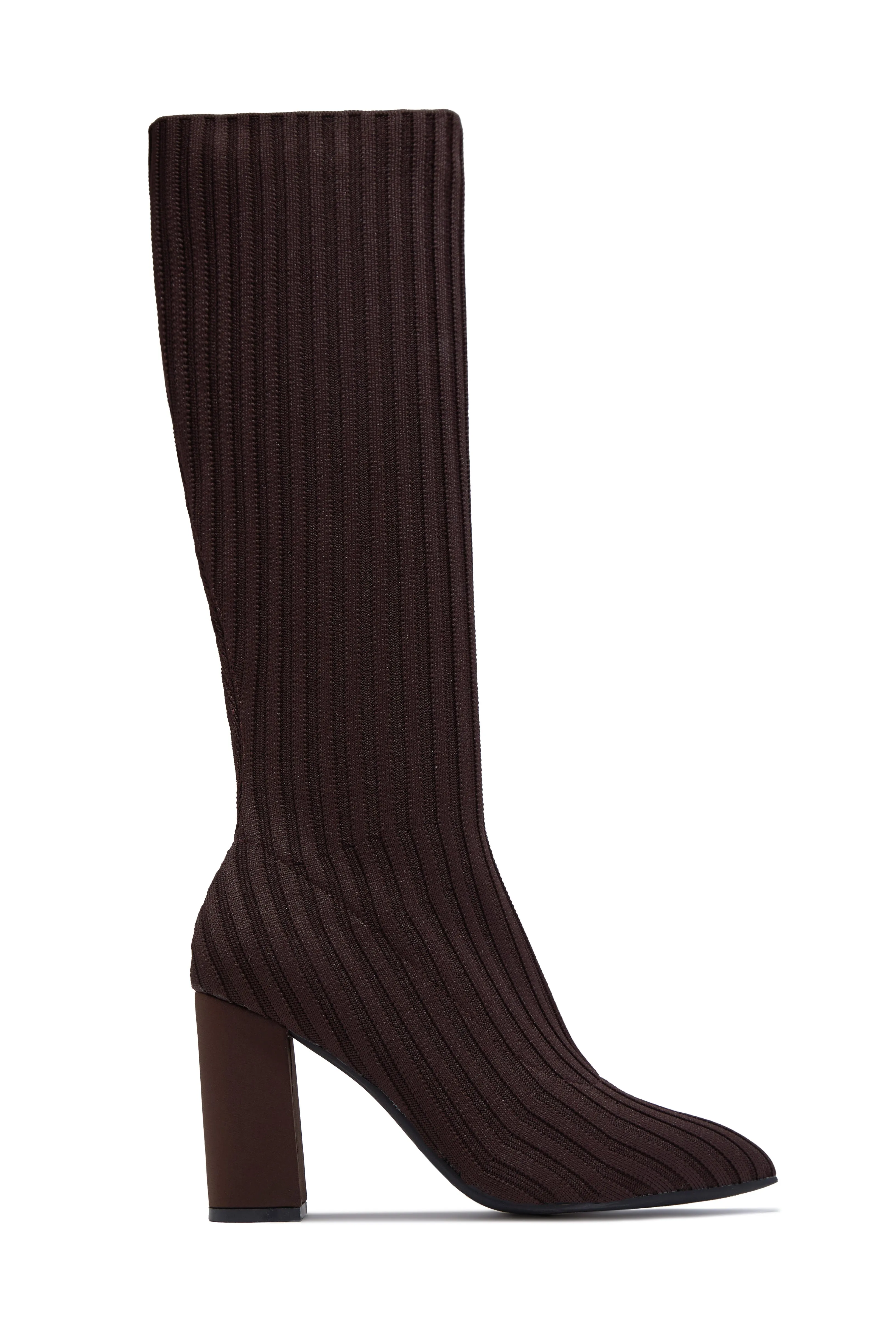 Shanelle Block Heel Boots - Brown sold by Miss Lola