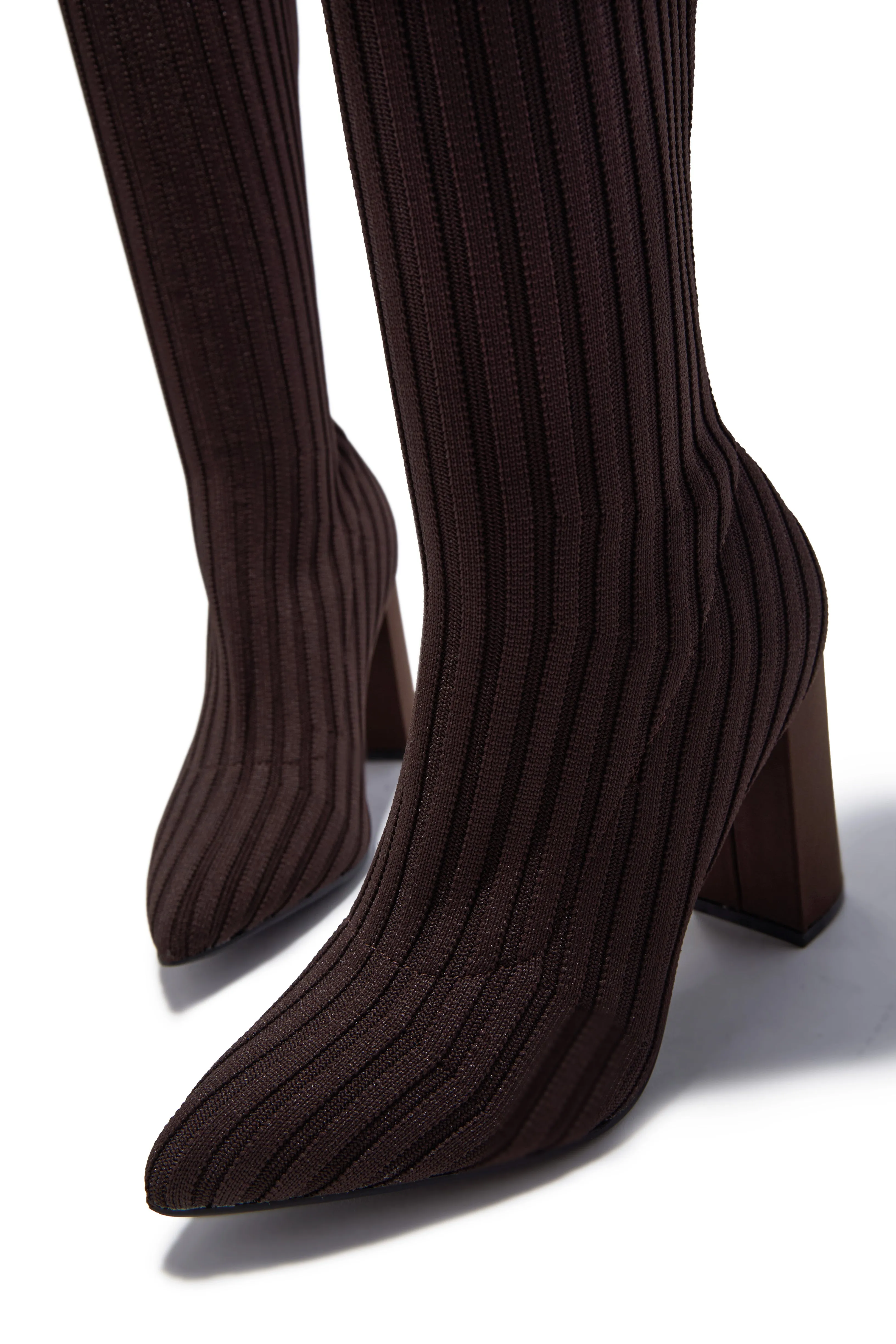 Shanelle Block Heel Boots - Brown sold by Miss Lola product image thumbnail 2