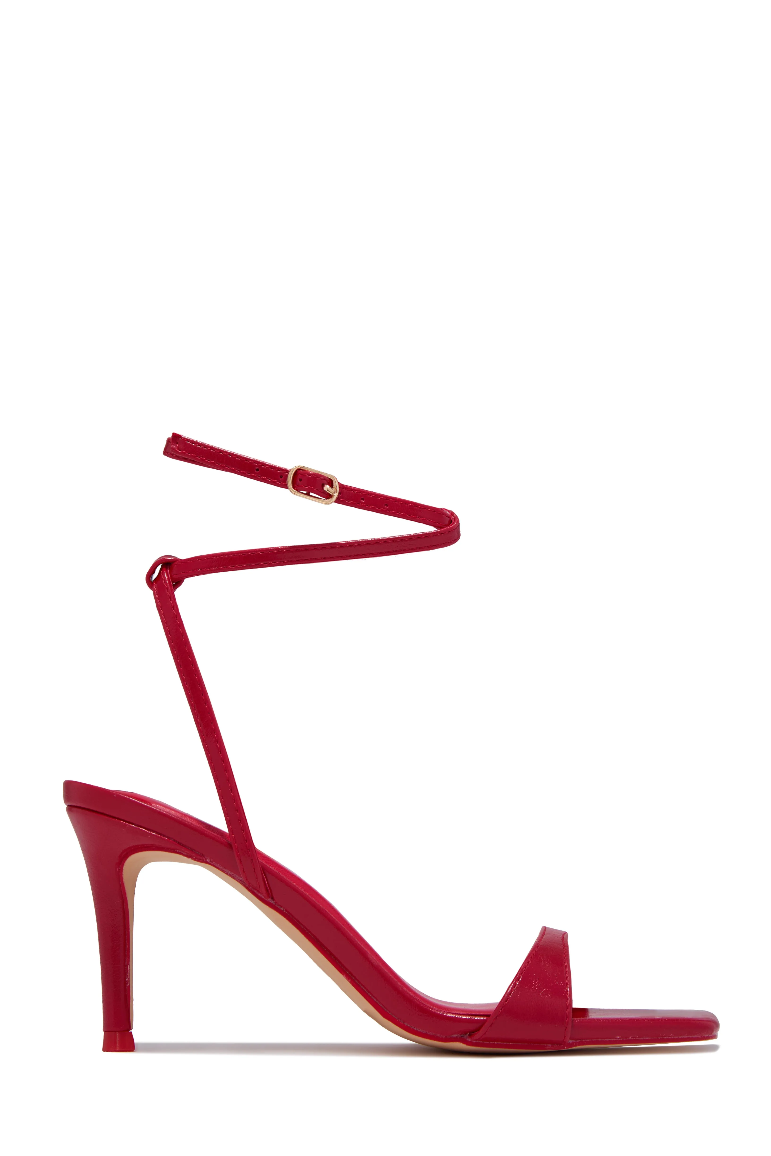 Viana Ankle Strap Mid Heels - Red sold by Miss Lola product image thumbnail 4