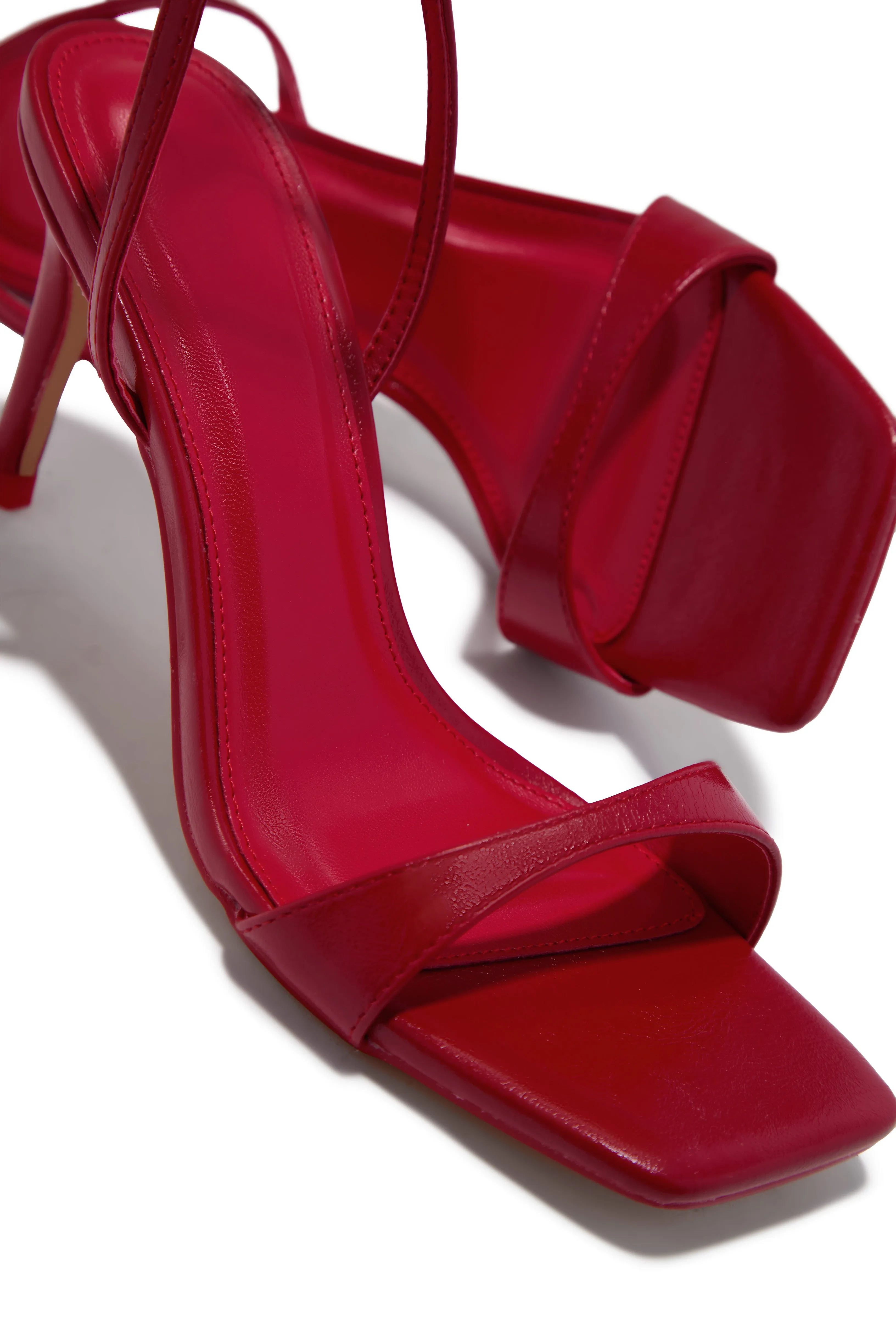 Viana Ankle Strap Mid Heels - Red sold by Miss Lola product image thumbnail 2