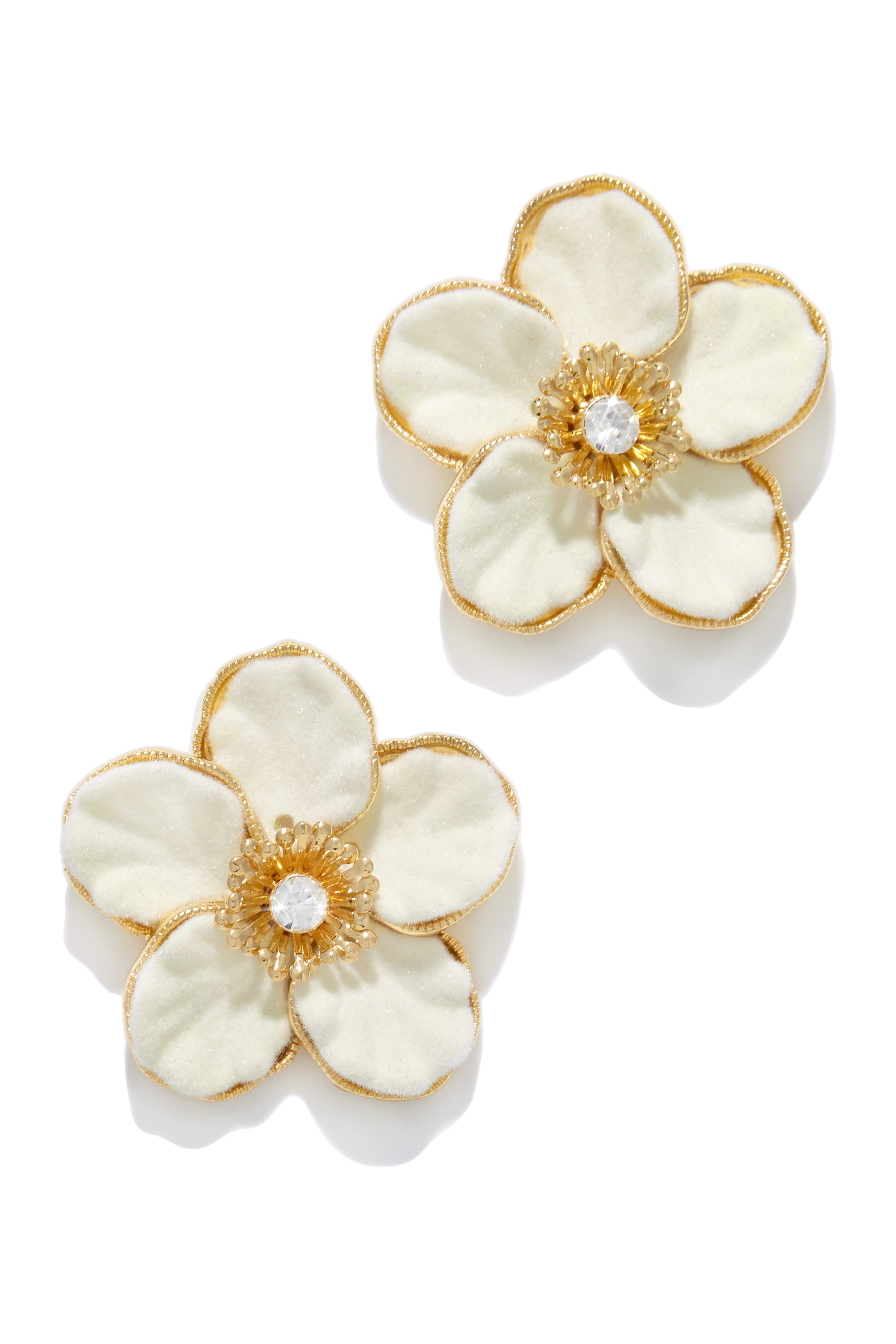 Leia Embellished Flower Earring - Ivory sold by Miss Lola product image thumbnail 5