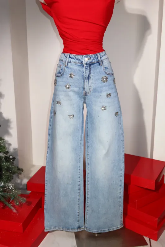 Starlight Embellished Jean - Denim sold by Miss Lola