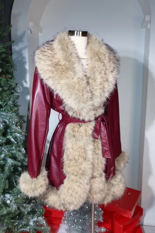Foxy Faux Fur Coat - Wine made by Miss Lola