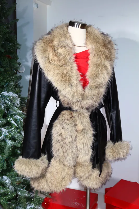 Foxy Faux Fur Coat - Black sold by Miss Lola