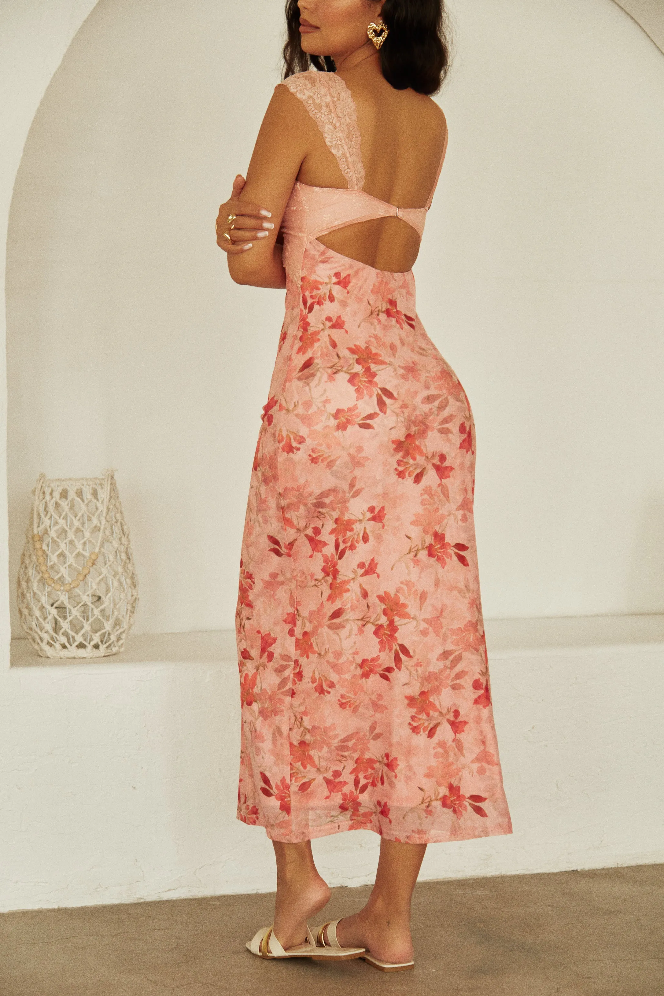 Alanya Floral Maxi Dress - Coral sold by Miss Lola product image thumbnail 5