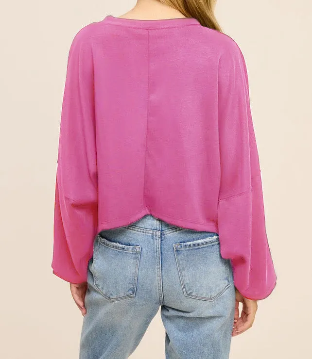 Miley Long Sleeve Top - Candy Pink sold by Miss Lola product image thumbnail 2