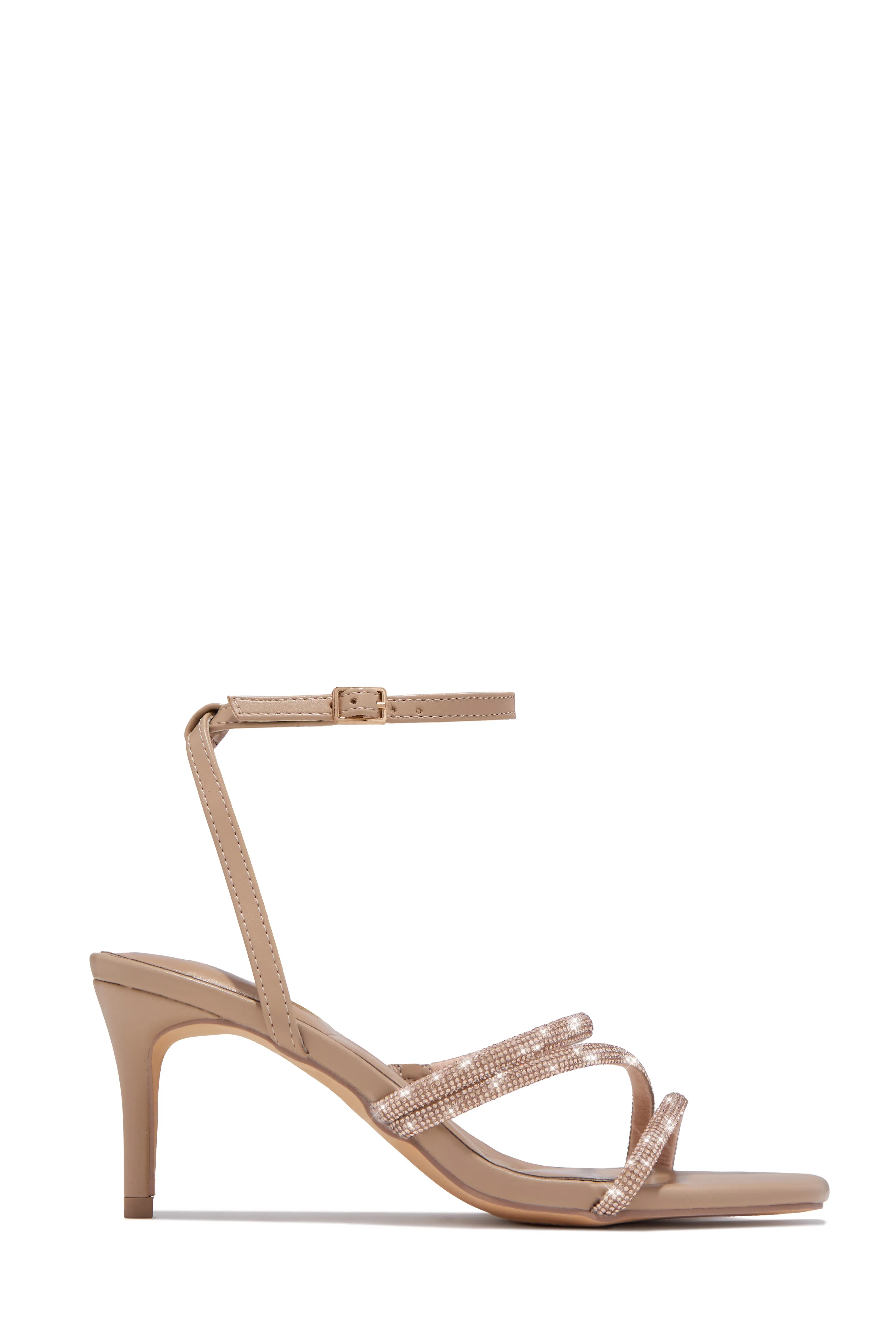 Annalise Embellished Mid Heels - Nude sold by Miss Lola