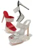 Main Event Embellished Platform High Heel Mules - Silver sold by Miss Lola