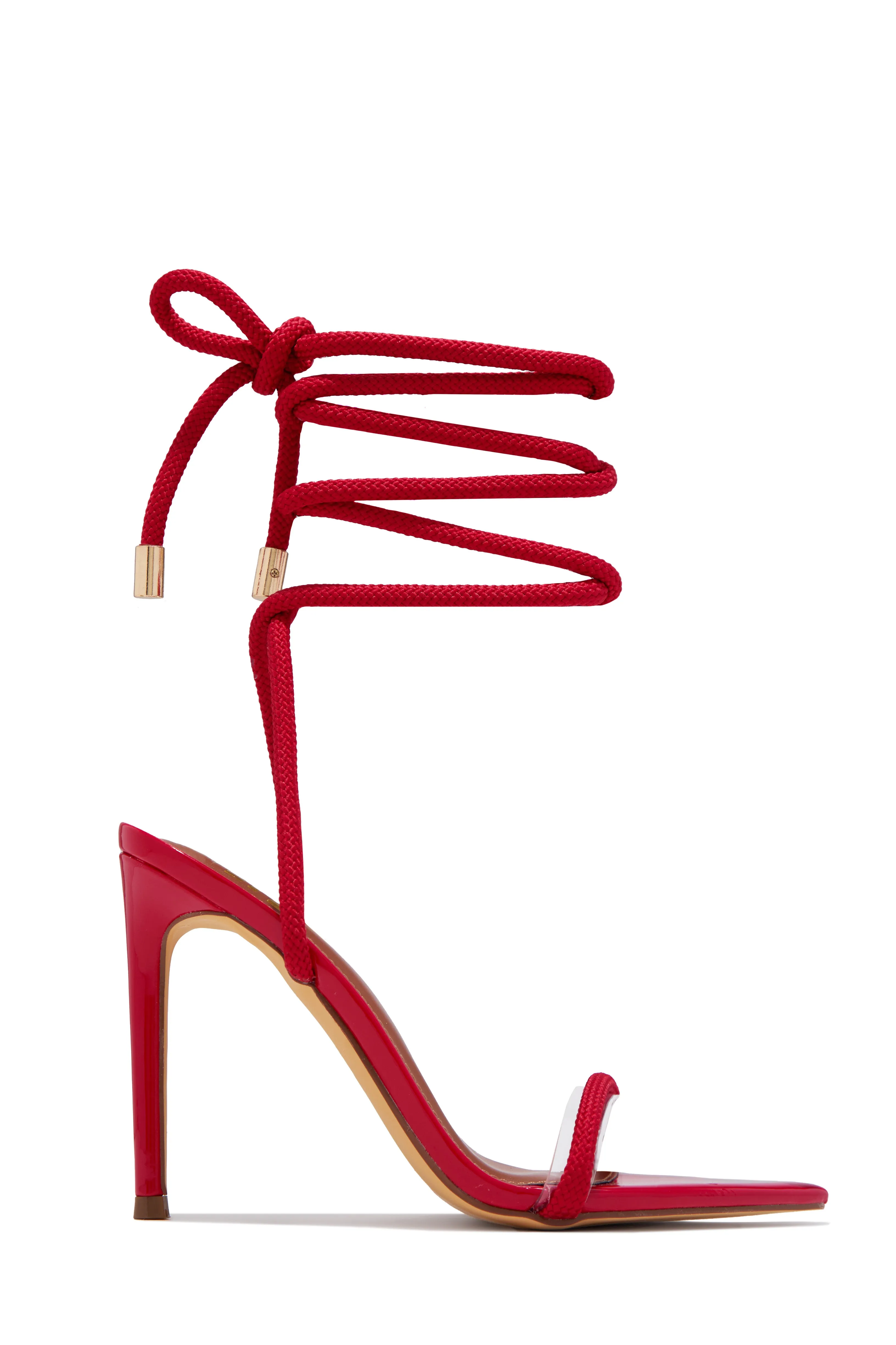 Valeria Lace Up High Heels - Red sold by Miss Lola product image thumbnail 3