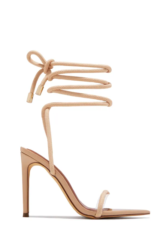 Valeria Lace Up High Heels - Nude sold by Miss Lola