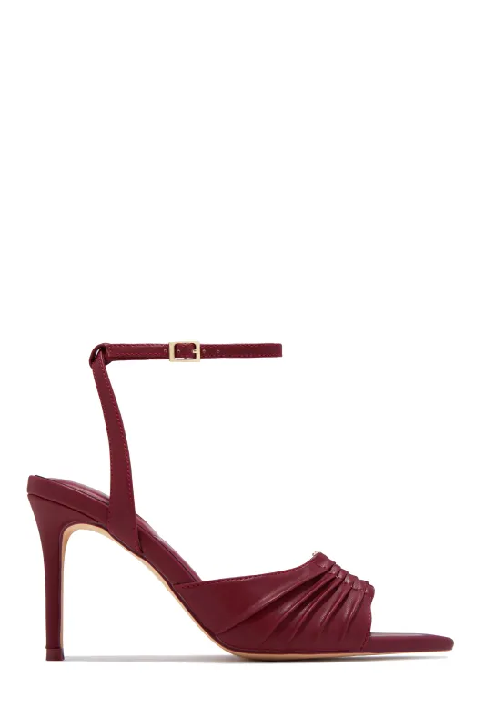 Anahi Single Sole Mid Heels - Wine sold by Miss Lola
