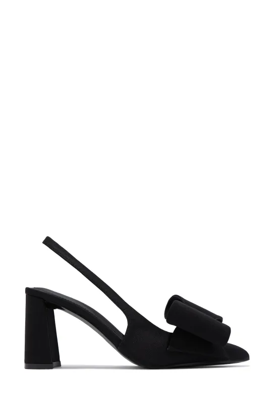 Tiffany Slingback Bow Pumps - Black made by Miss Lola