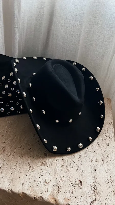 Delia Western Cowgirl Hat - Black made by Miss Lola