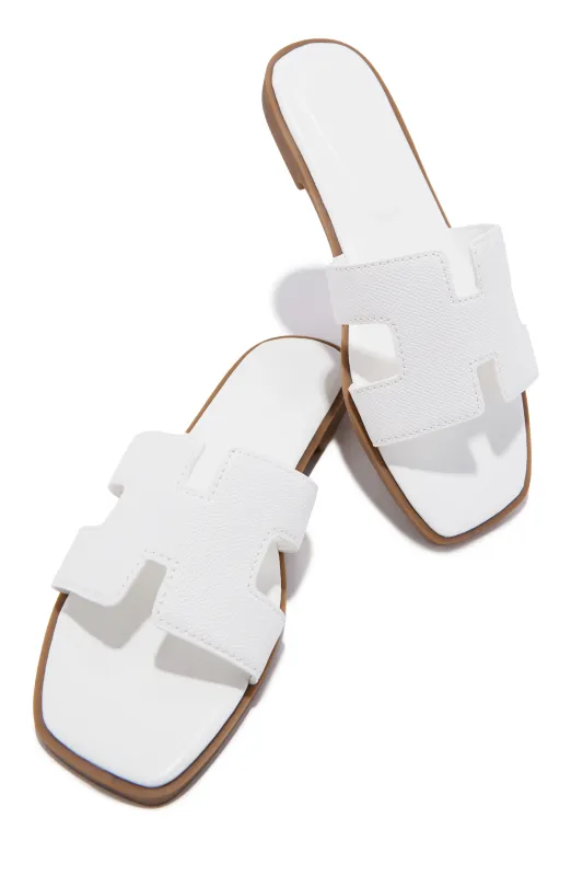 Elara Slip On Sandals - White sold by Miss Lola