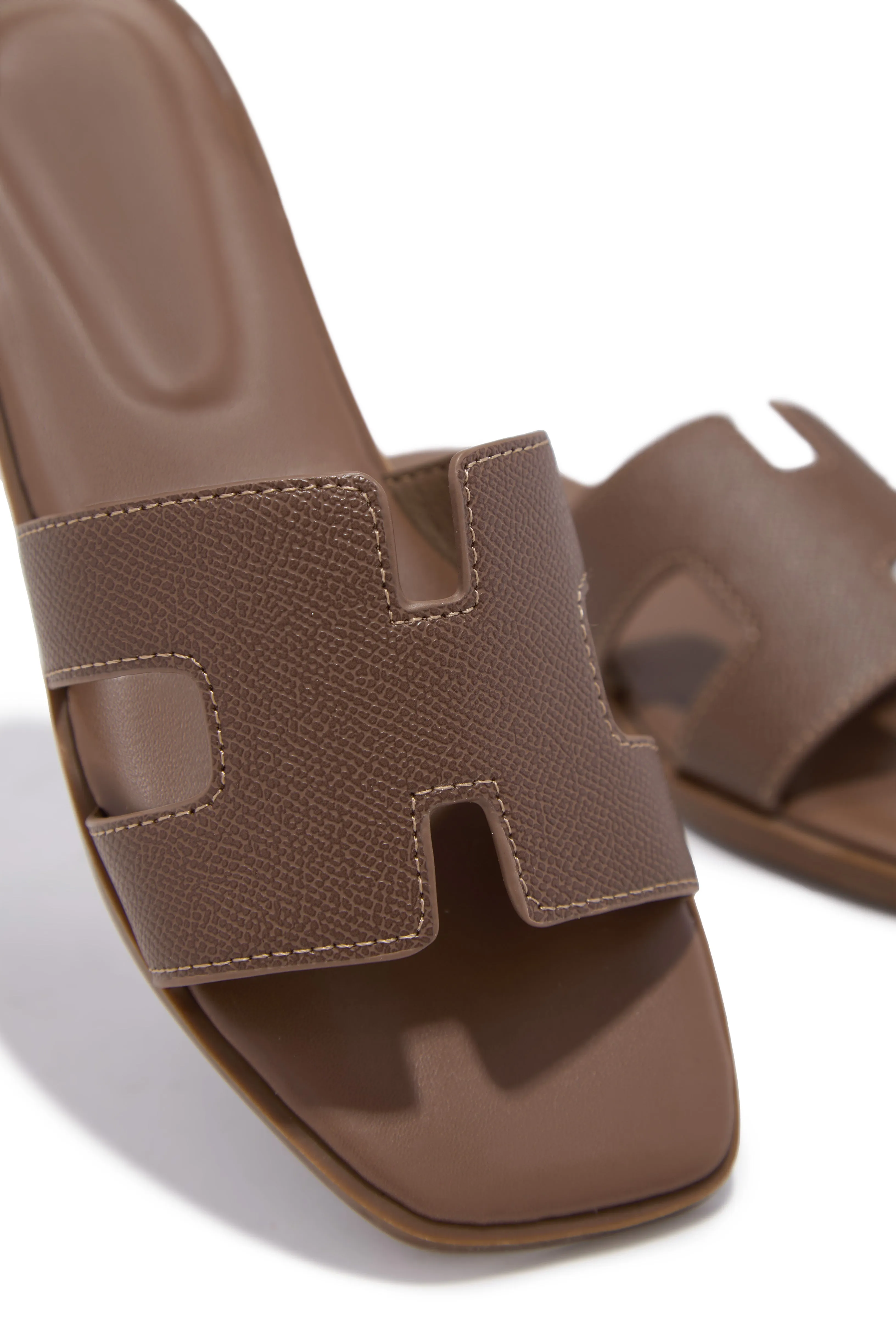 Elara Slip On Sandals - Brown sold by Miss Lola product image thumbnail 2