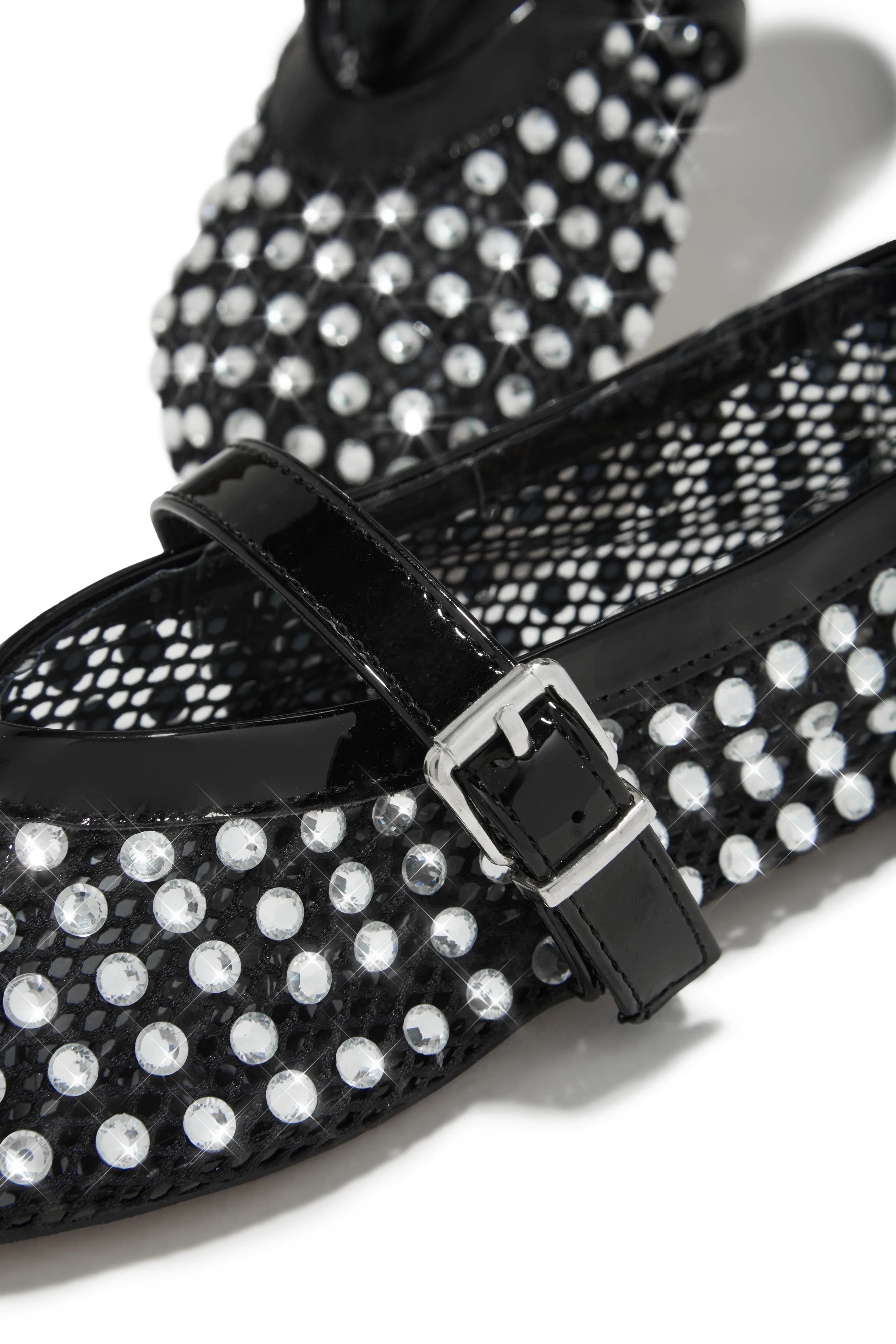 Marlie Embellished Mesh Flats - Black sold by Miss Lola product image thumbnail 2