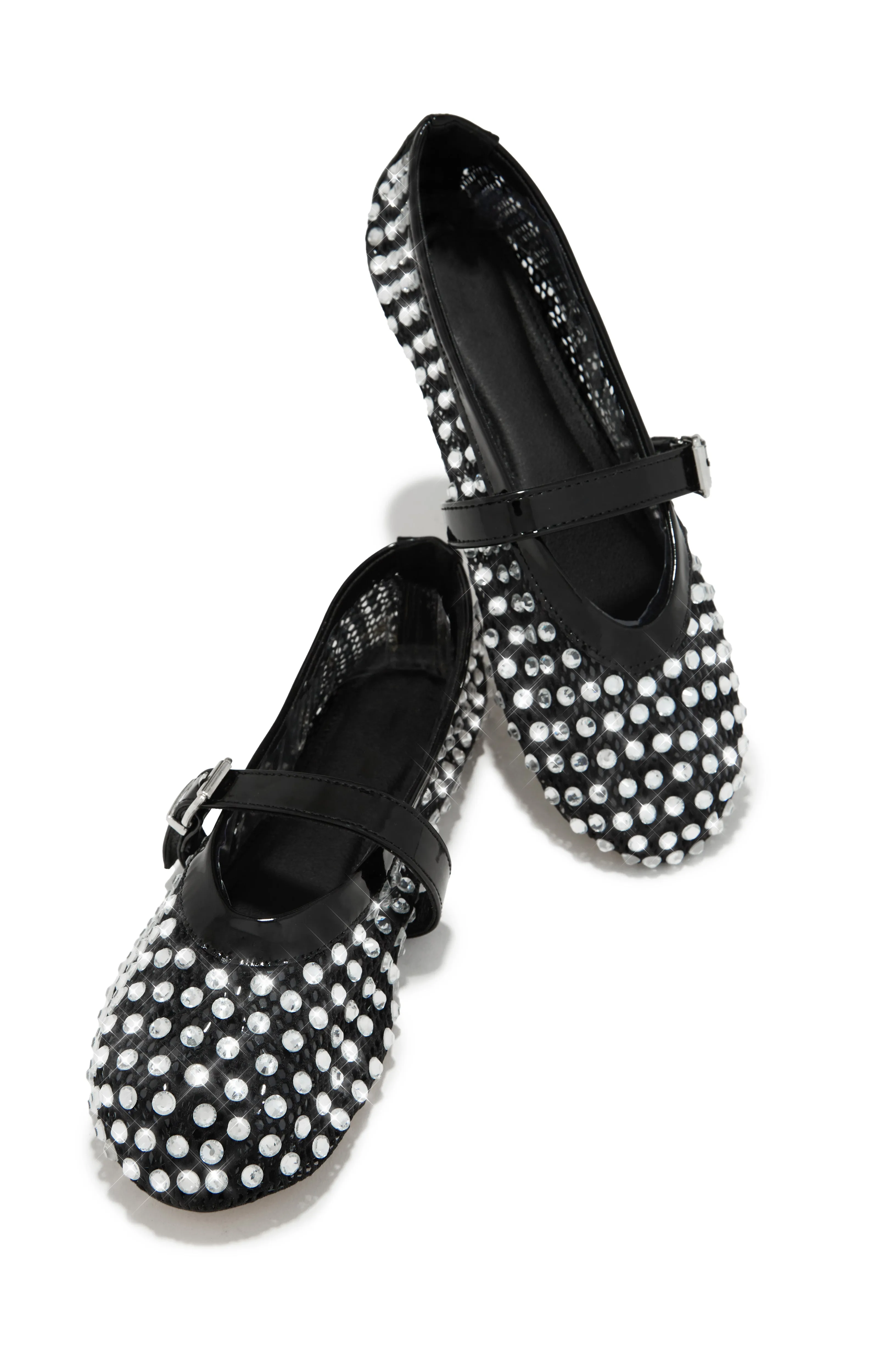 Marlie Embellished Mesh Flats - Black sold by Miss Lola product image thumbnail 5