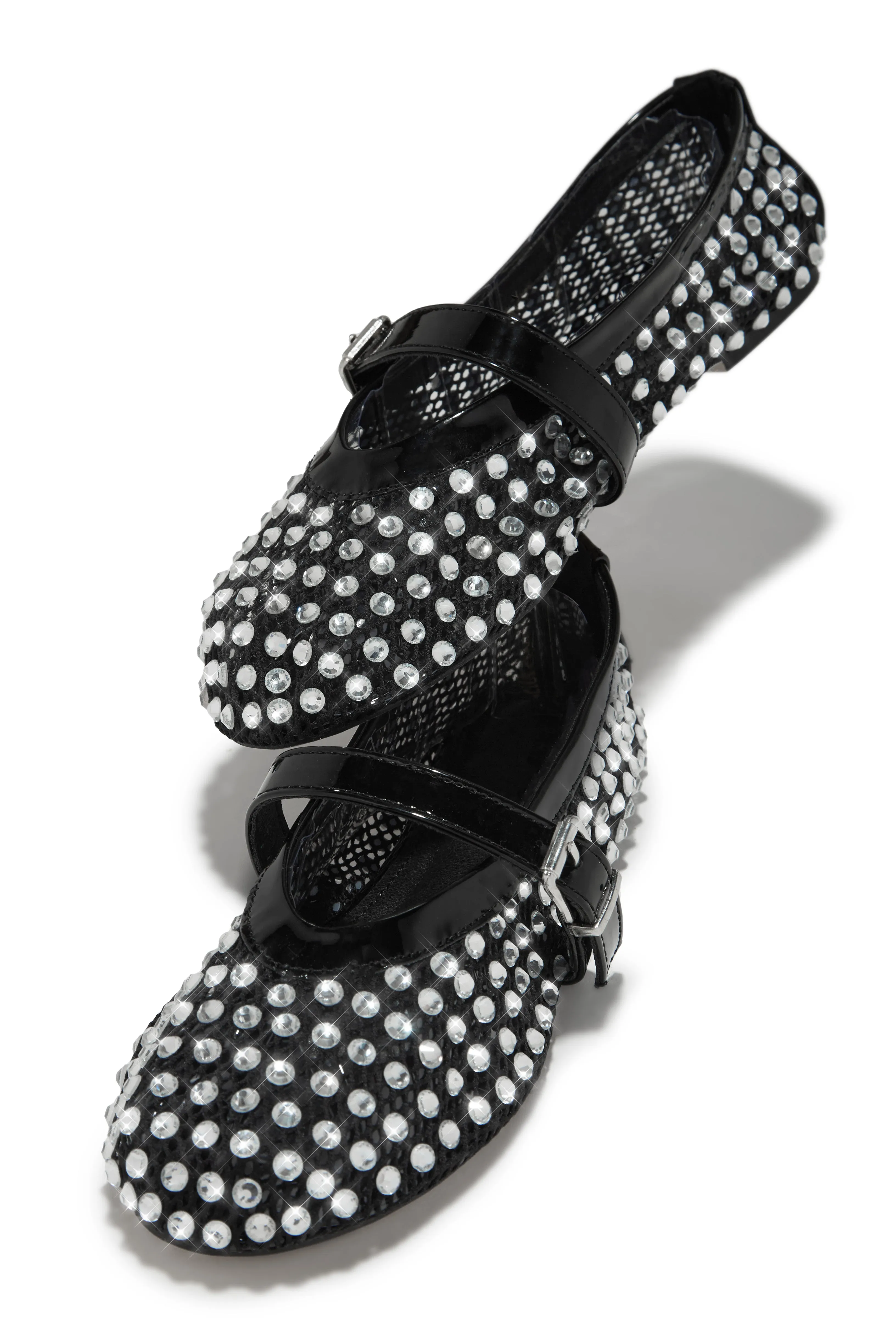 Marlie Embellished Mesh Flats - Black sold by Miss Lola product image thumbnail 4