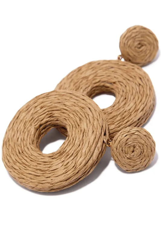 Calissa Woven Statement Earring - Tan made by Miss Lola