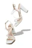 Victoria Block Heels - White sold by Miss Lola