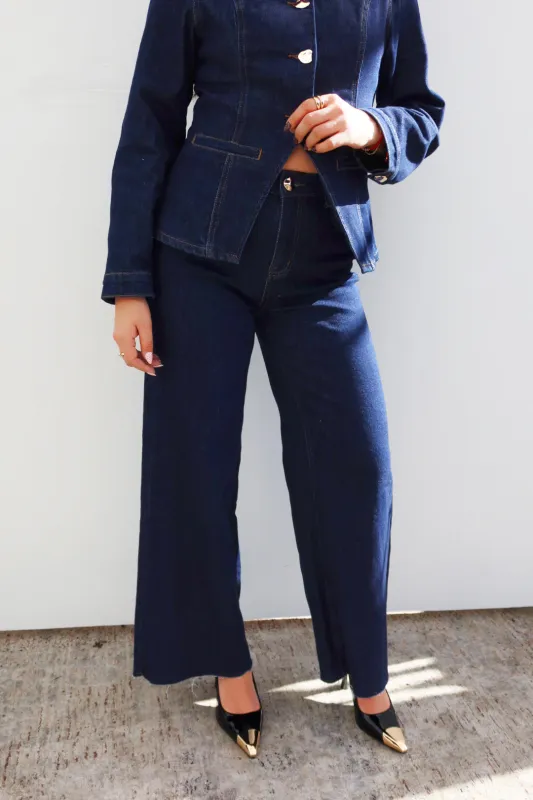 Becca Wide Leg Jean Pant - Denim sold by Miss Lola