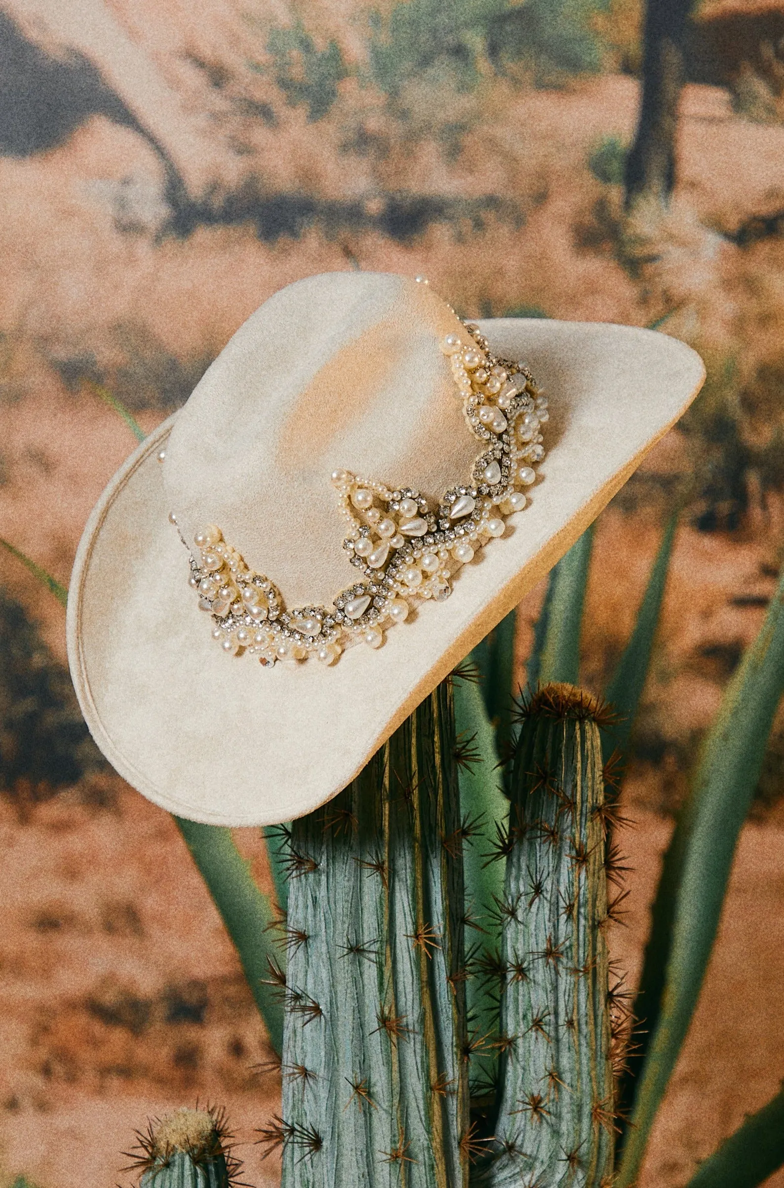Embellished Tan Suede Western Hat with Beaded Band Stillwind – Beaded Cowboy Hat – Ruediger Hats main image 2