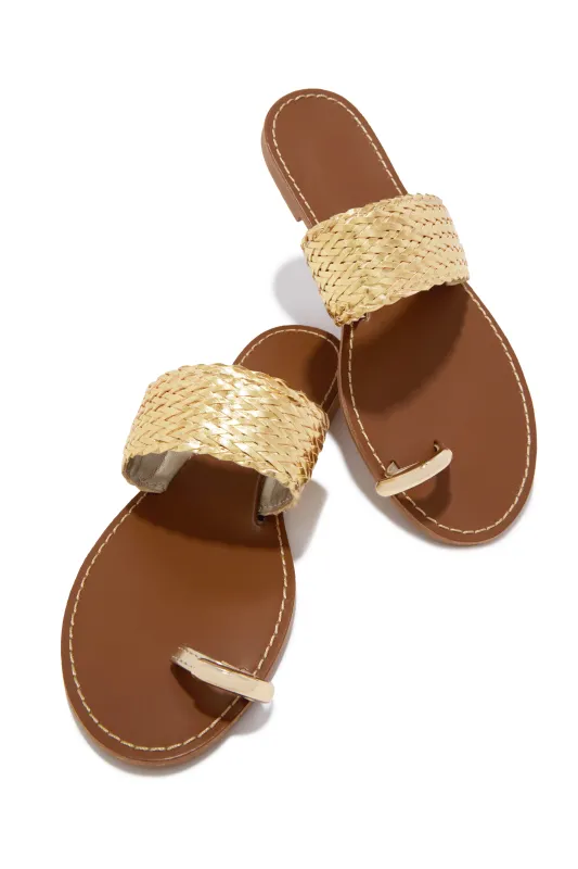 Julissa Slip On Sandals - Gold sold by Miss Lola