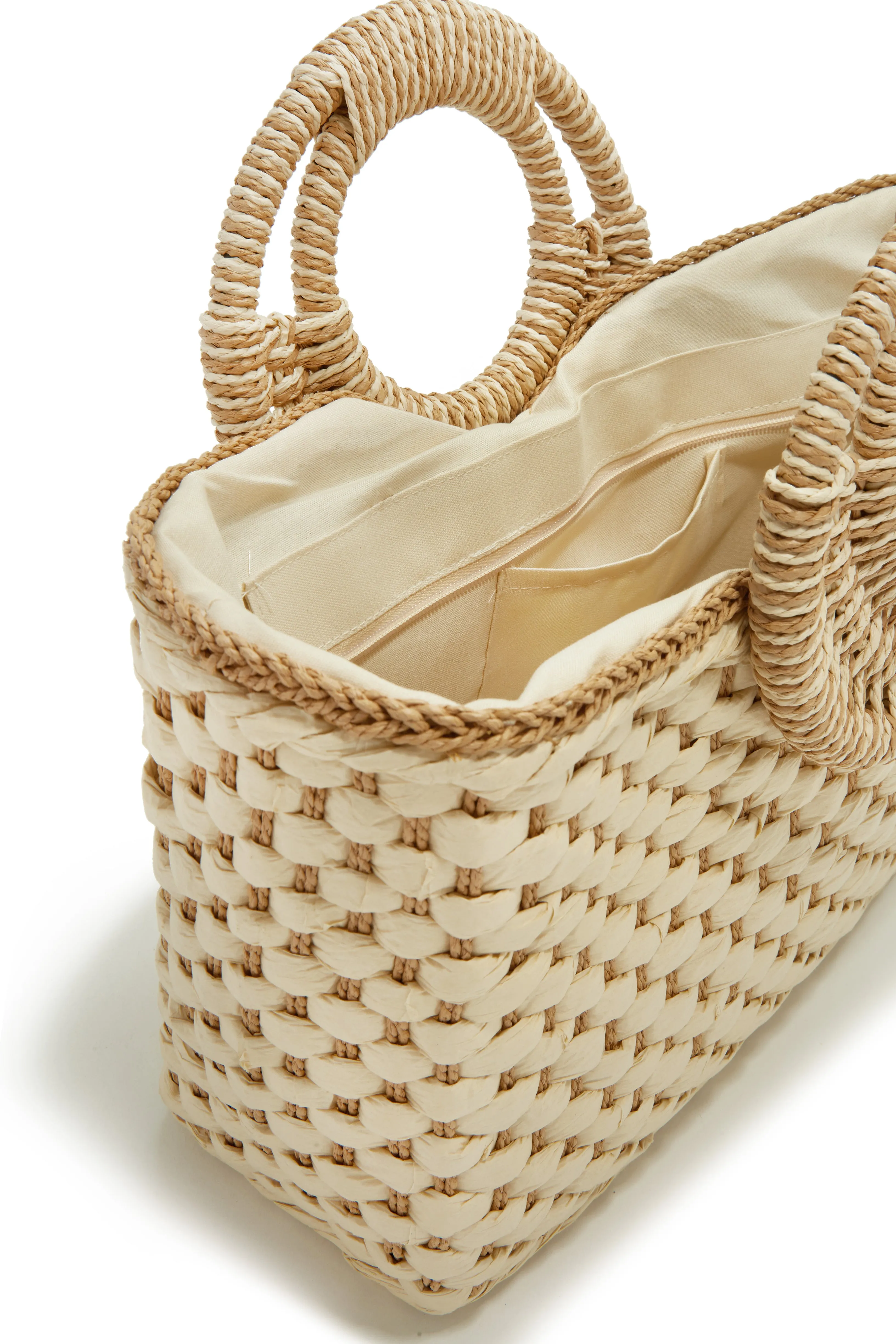 Trips To Cabo Top Handle Straw Bag - Natural sold by Miss Lola product image thumbnail 3