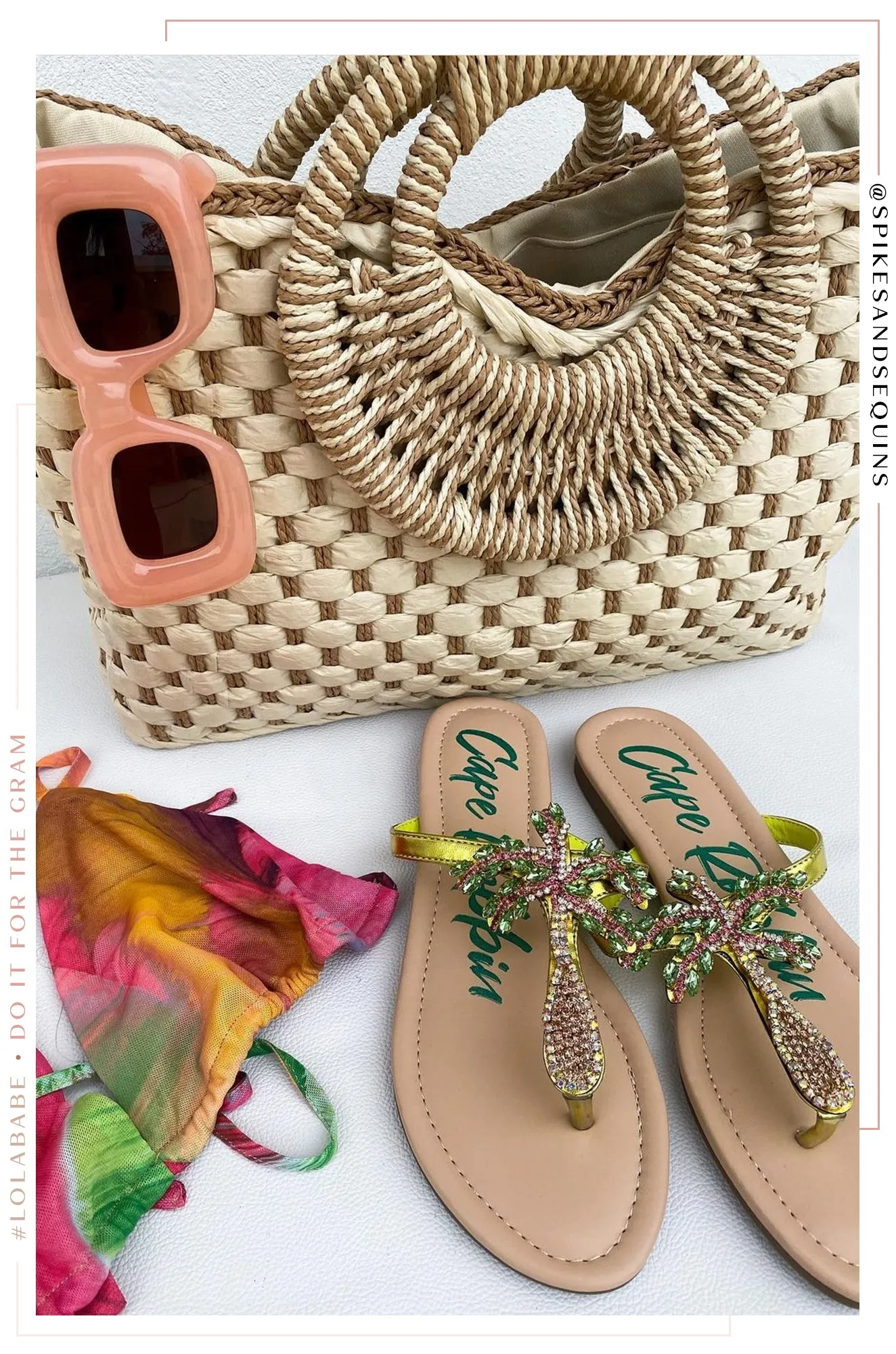 Trips To Cabo Top Handle Straw Bag - Natural sold by Miss Lola product image thumbnail 4