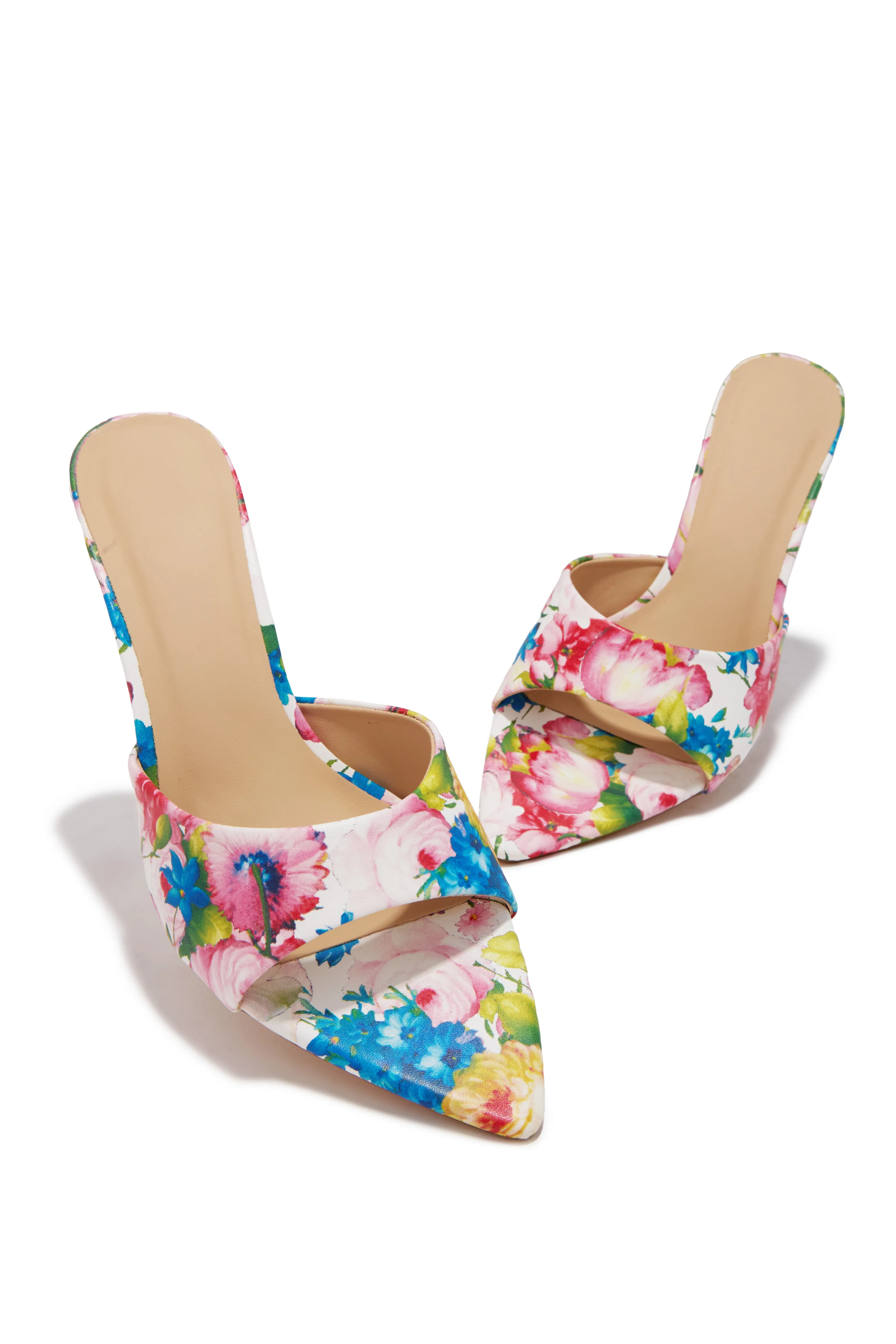 Kristie Mid Heel Mules - Floral sold by Miss Lola product image thumbnail 2