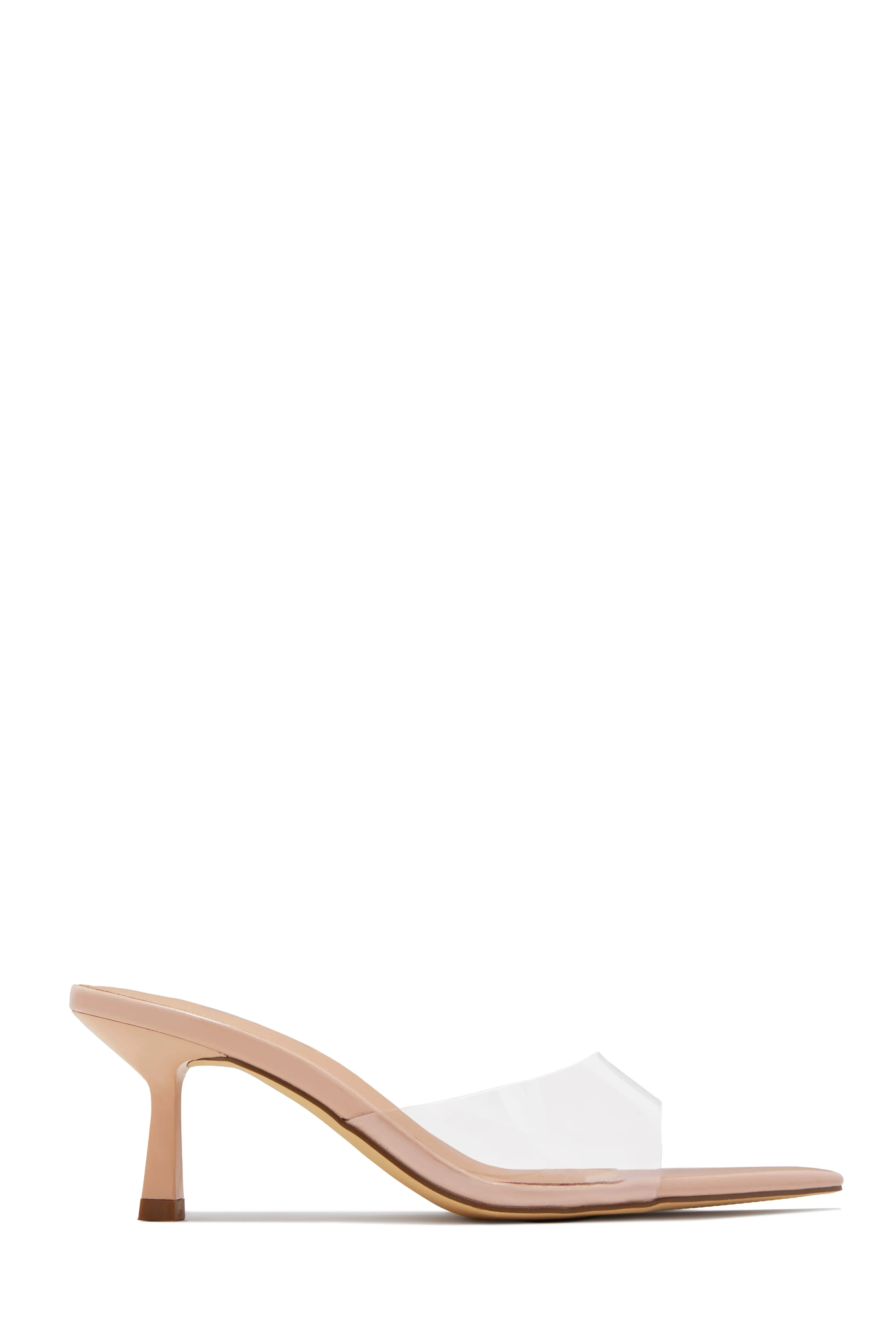 Kristie Mid Heel Mules - Nude Clear sold by Miss Lola product image thumbnail 3