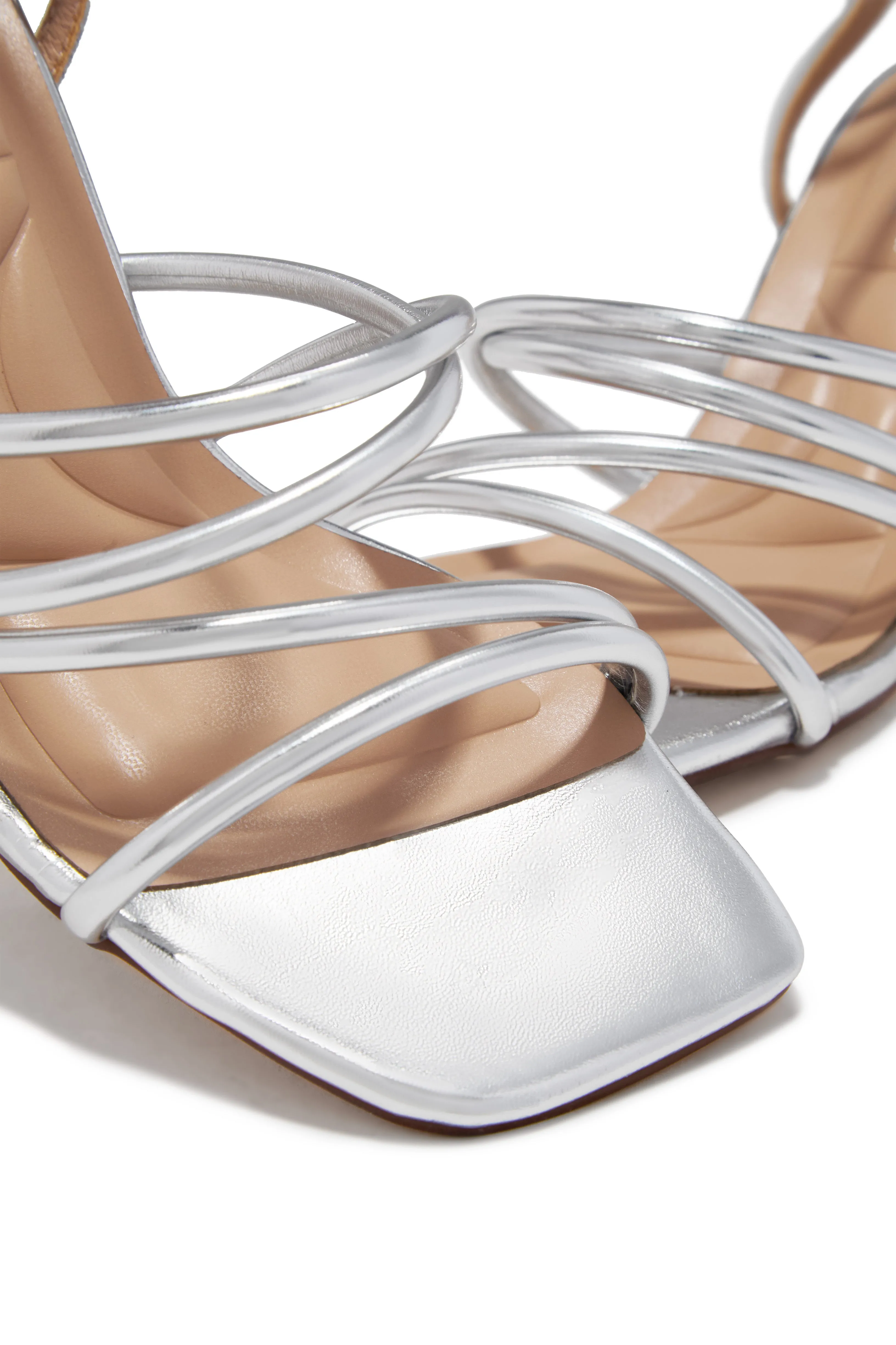 Jazmin Block Mid Heels - Silver sold by Miss Lola product image thumbnail 3