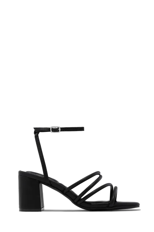 Jazmin Block Mid Heels - Black sold by Miss Lola