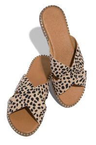 Summer Bliss Slip-On Flat Sandals - Cheetah sold by Miss Lola