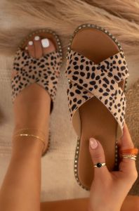 Summer Bliss Slip-On Flat Sandals - Cheetah sold by Miss Lola