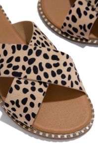 Summer Bliss Slip-On Flat Sandals - Cheetah sold by Miss Lola