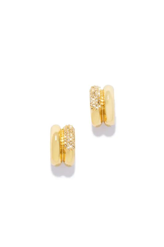 Edeline Gold Dipped Embellished Hoop Earring - Gold sold by Miss Lola